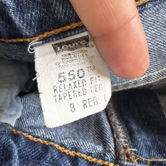 Vintage 90s Levi’s 550 Relaxed Fit Tapered Leg Blue Mom Jeans High Rise Size 8 - Picture 9 of 10